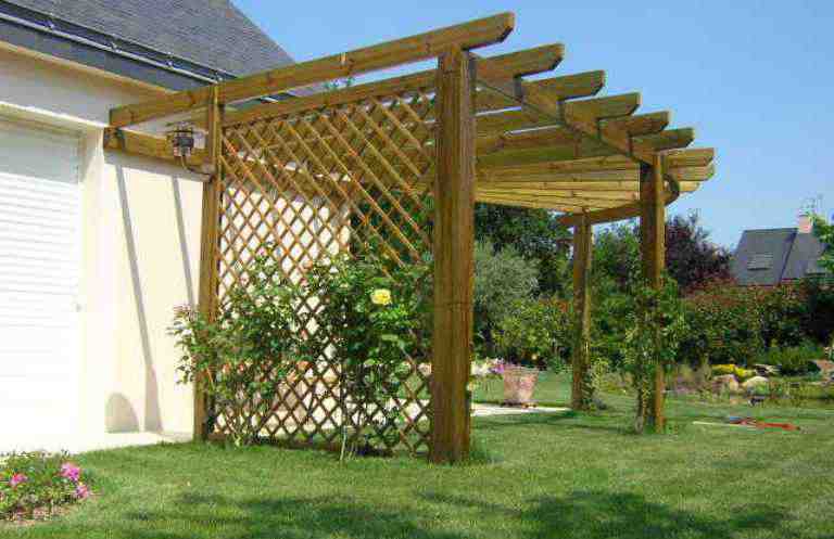 pergola bois arrondie